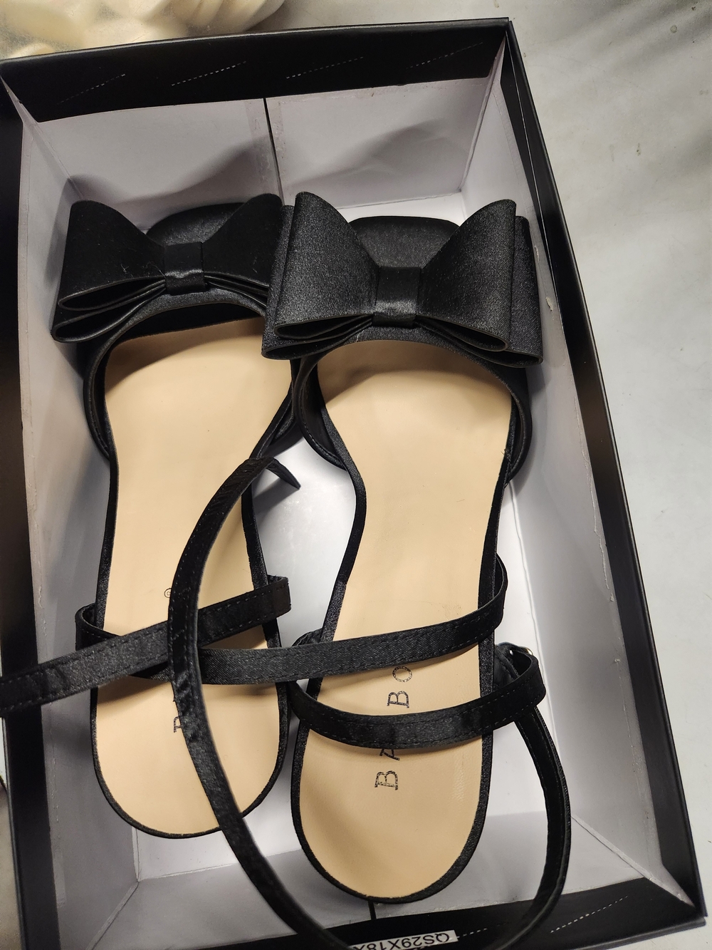 BAMBOO Black Bow Strappy Sandals